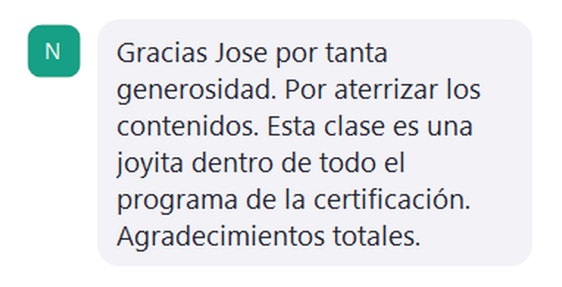 Testimonio de estudiante 16